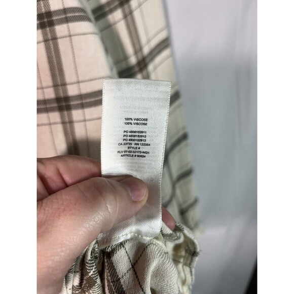 Wilfred Free Puff Sleeve Button front plaid Top - Picture 8 of 11